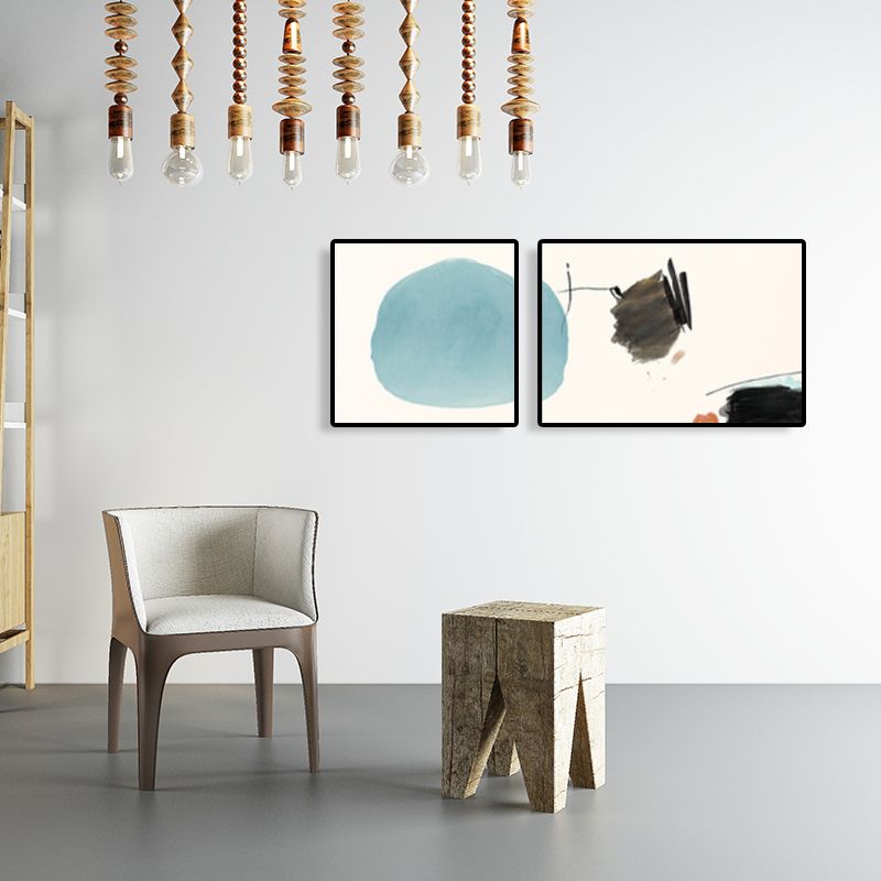 Abstract Painting Canvas Print Multi-Piece Modern Bedroom Wall Art in Soft Color