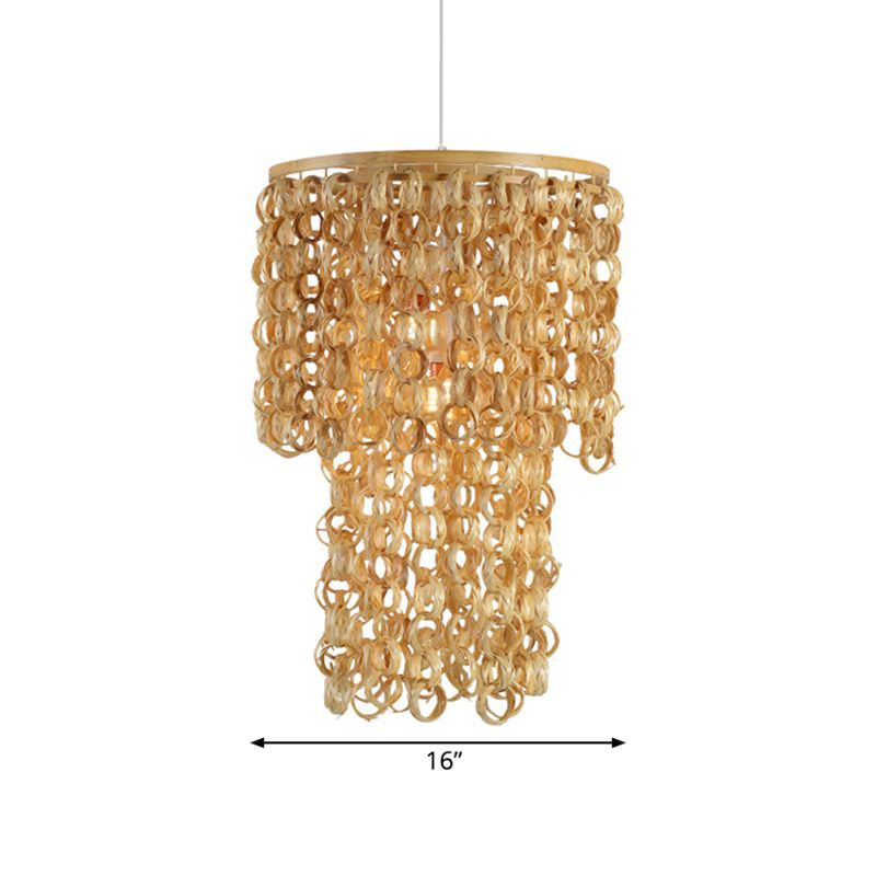 16 "/19.5" ancho de bambú de borbato colgante de lámpara de colgante de luz de luz individual china para el restaurante Dinging Room Restaurant