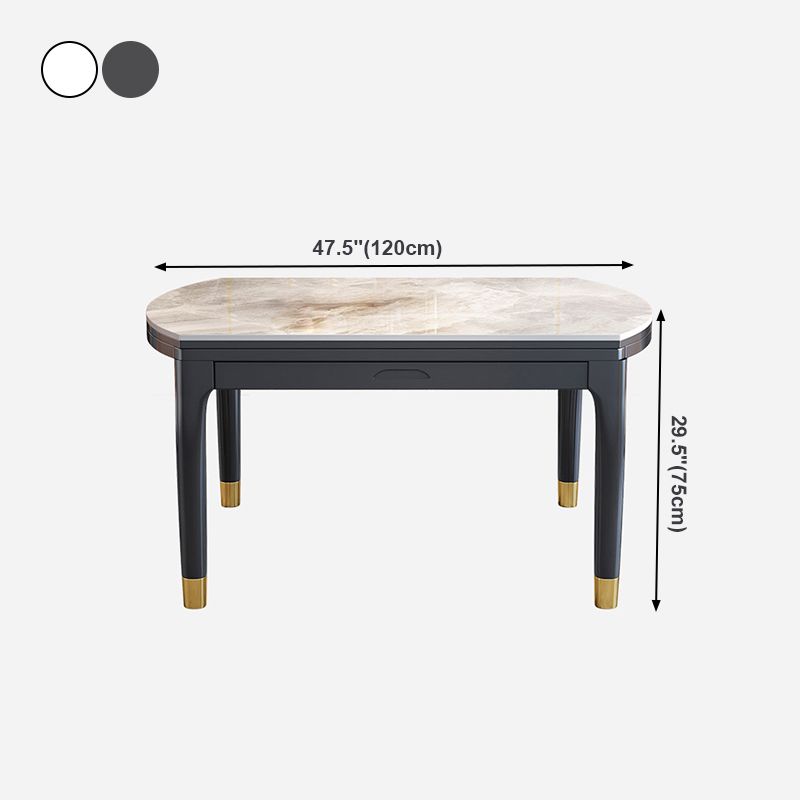 Mesa de comedor de estilo tradicional de lujo, mesa redonda de piedra sinterizada con 4 patas