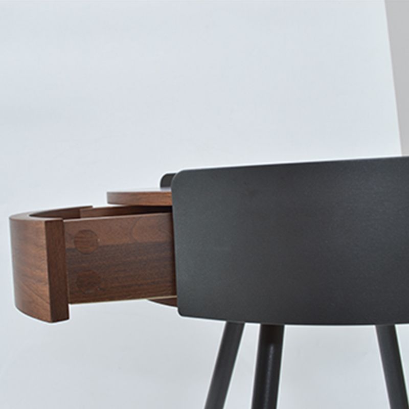 21.2" Tall Scandinavian Round Wooden Top Side Table Metal 4 Legs End Table