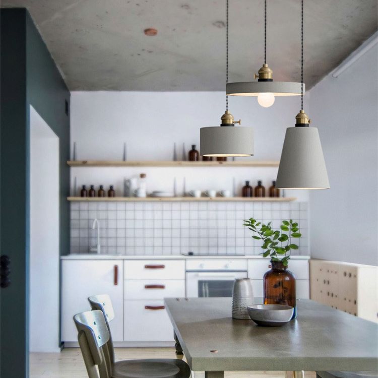 Brass Lamp Holder Cement Hanging Light 1-Light Nordic Simplicity Style Creative Lighting Pendant for Bedroom