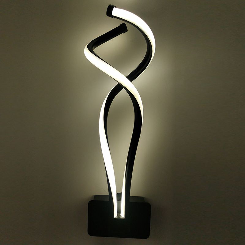 Accoglienza a parete a spirale Freeture Minimalist in stile Minimalista LED LED Black Wall Sconce Illuminazione