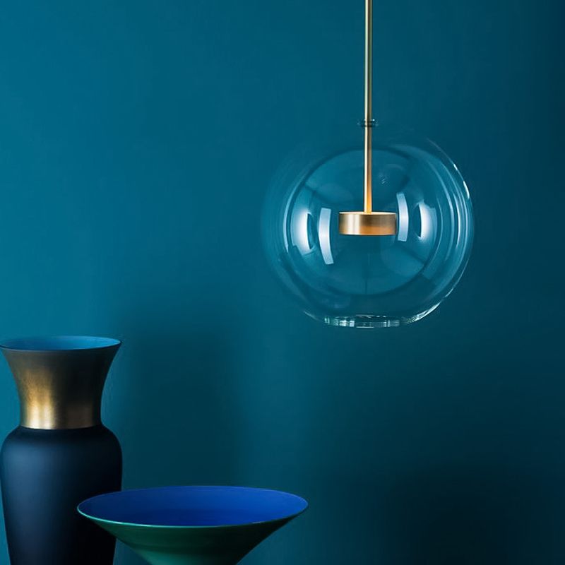 Clear Bubble Lamp Globe Glass Hanging Lamp for Dining Room Coffee Shop Restaurant