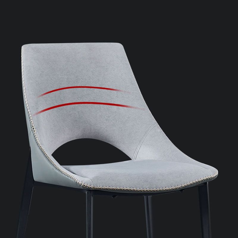 Silla de comedor tapizada con respaldo abierto de estilo moderno, sillas de comedor sin brazos