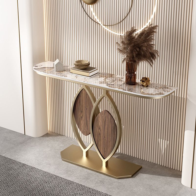 Glam Half Moon Console Accent Table Antique Finish Console Sofa Table