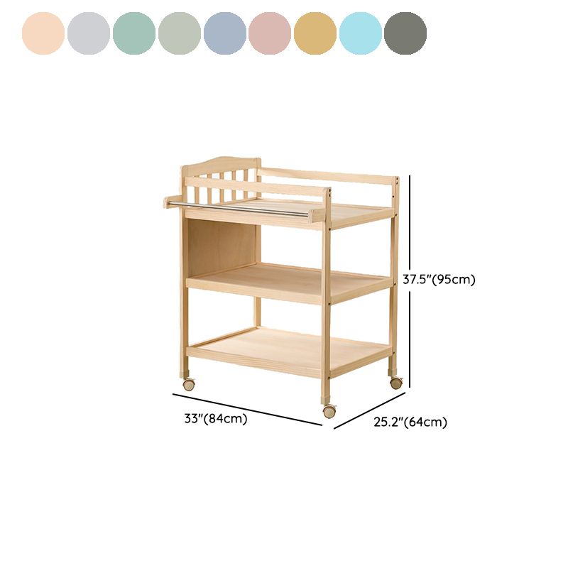 Solid Wood Baby Changing Table with Storage Changing Table Arch Top