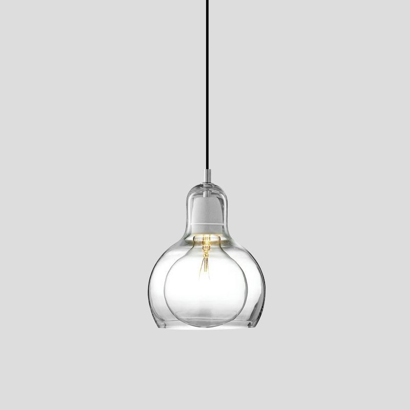 Modern Creative Geometric Pendant Light Wrought Iron Indoor Hanging Lamp with Glass Shade