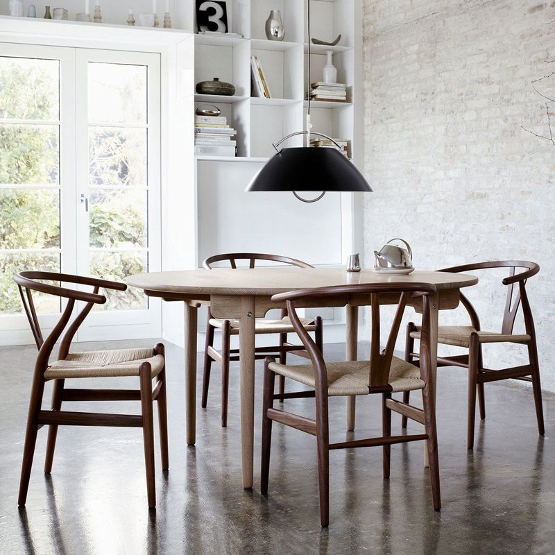 Sillas laterales de comedor Wishbone de estilo moderno Sillas laterales de comedor de madera