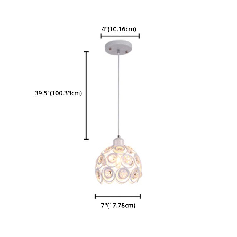 7 "ancho de estilo contemporáneo Mini lámpara colgante marco de metal con accesorios de iluminación con cuentas de cristal luces colgantes