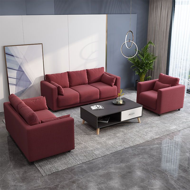 Loose Back Leinenquadratarmof Sofa mit rutschloser Wohnzimmer und Wohnung