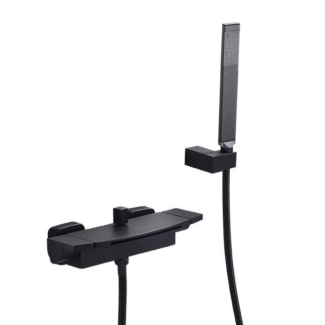 Modern Bathroom Faucet Two Handle Copper Wall Mounted Bath Faucet Trim