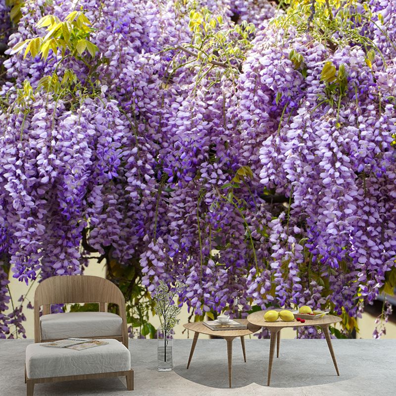 Wisteria Flower Wall Mural Mildew Resistant Home Decoration for Bedroom