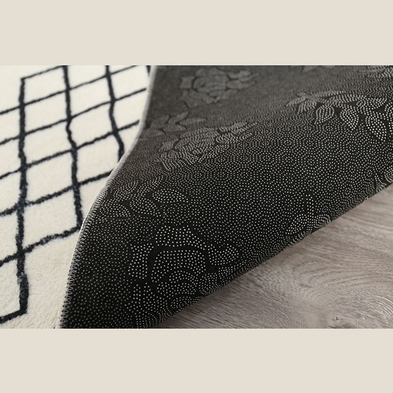 Bohemian Harlequin Print Rug Polyester Area Carpet Non-Slip Backing Indoor Rug for Living Room