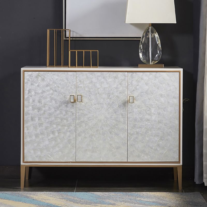 Glam Living Room Dining Buffet Engineered Wood and Metal Cabinets Sideboard Table