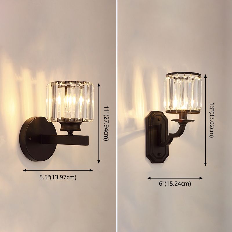 Lampada a parete cilindrica Stile moderno a 1 luce trasparente lampada montata a parete