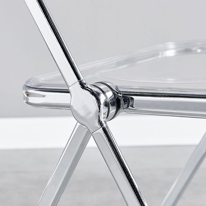 Chaise latérale pliante sans bras de style contemporain, chaise d'appoint simple à dossier ouvert