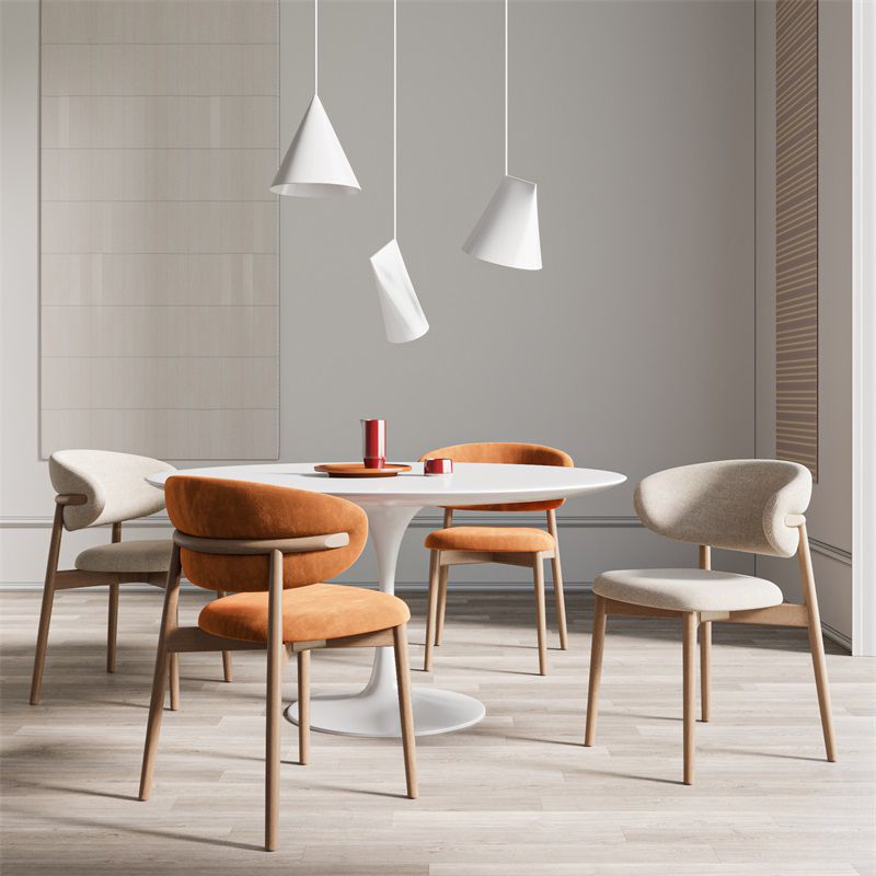 Dining Room Contemporary Upholstered Open Back Dining Side Chair