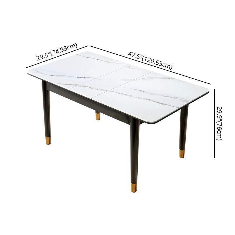 Kitchen Modern Sintered Stone Top Dining Table of Traditional Height with Collapsible Dining Sets