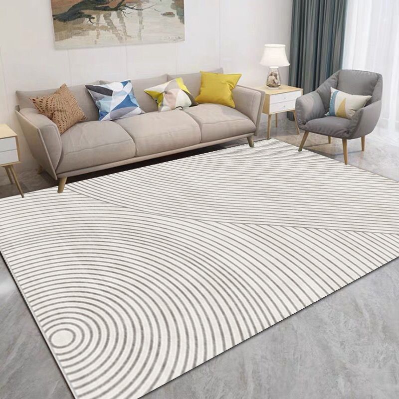 Brown Streak Indoor Rug Polyester Casual Rug Non-Slip Backing Rug for Drawing Room