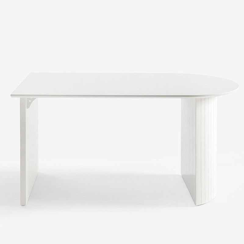 Wood Top Dining Table Traditional Luxury Dining Table with White Sled Base