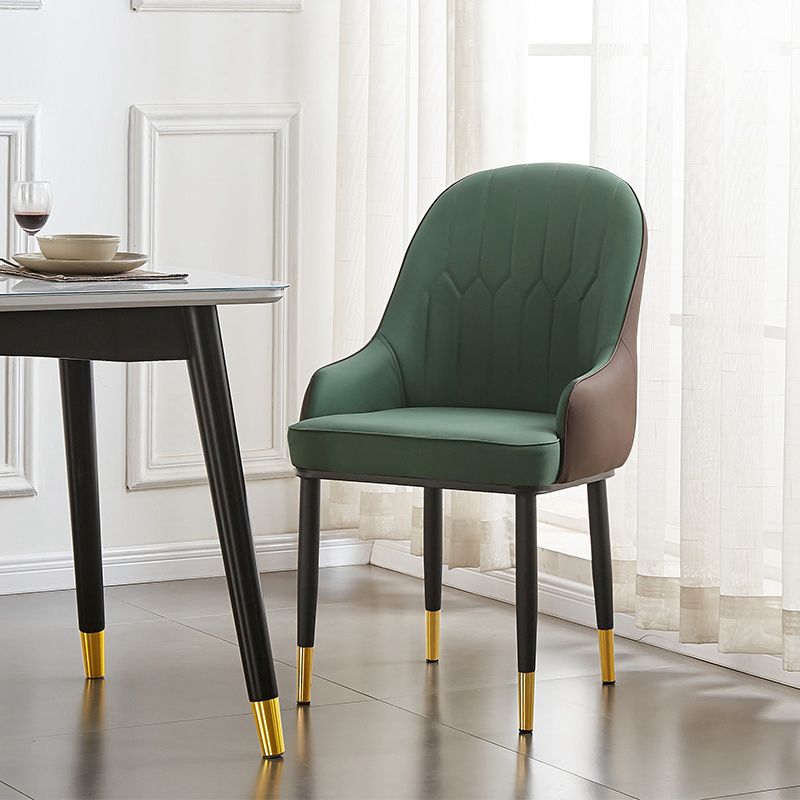 Contemporary Metal Dining Room Chairs Upholstered Dining Armchairs for Home Use