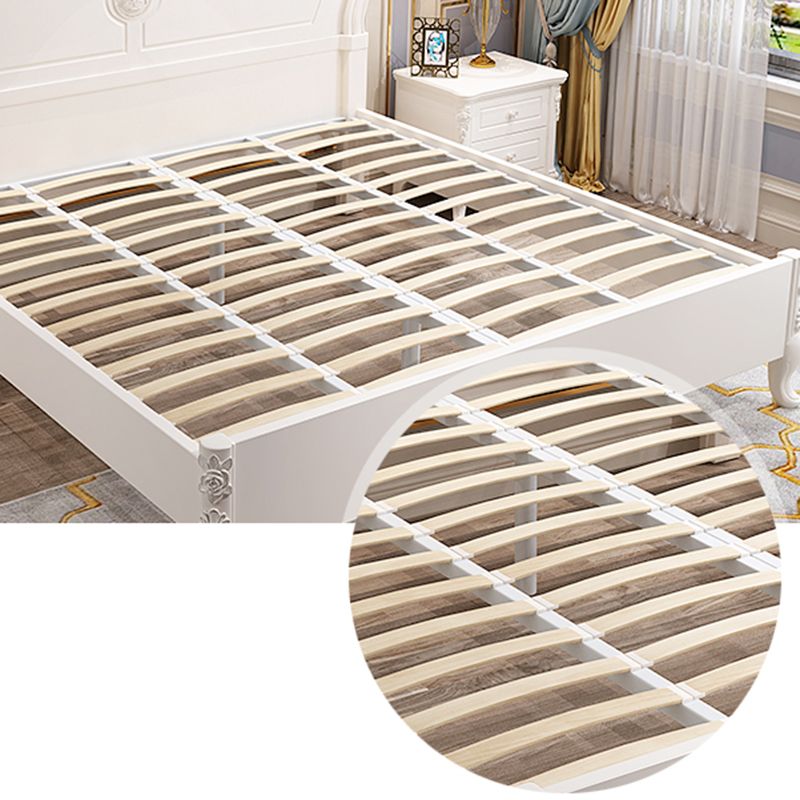 Victorian Solid Color Standard Bed Solid Wood Camelback Bed Frame