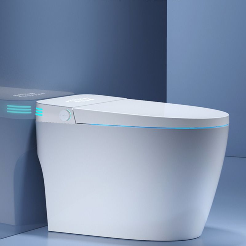 Contemporary White Floor Standing Bidet with Heated Seat and Foot Sensor