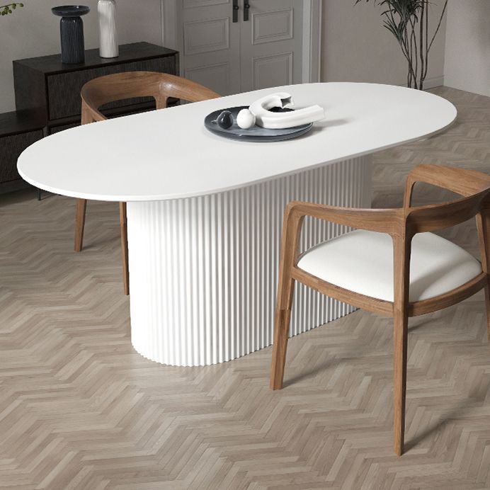 Oval Pedestal Base Dining Table Contemporary Dinette Table for Home