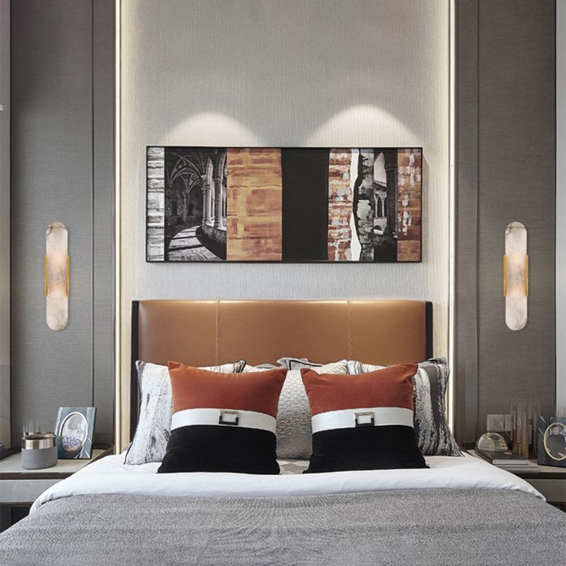 Modern Simple Shape Wall Mounted Light 2 Lights Metal Flush Mount Wall Sconce