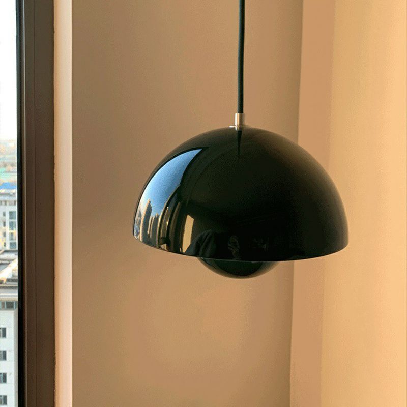 1 Light Metal Pendant Lighting Fixtures Modern Dome Dining Room Hanging Pendant Lights