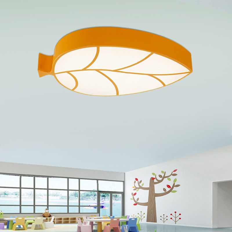 Bladvormige LED Flush Mount Licht Cartoon Acryl Metaal Plafond Lamp voor Kid Slaapkamer