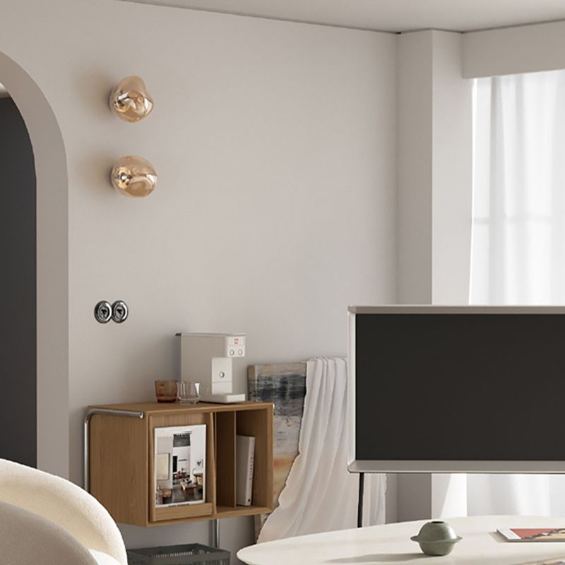 Industrial Glass Globe Shade Wall Lighting Fixtures 1-Light Wall Lamp for Living Room