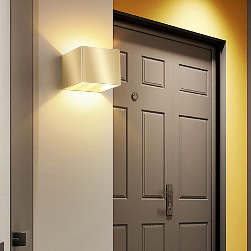 Metal Square Wall Sconces Contemporary Style 2 Lights Wall Washer Sconce