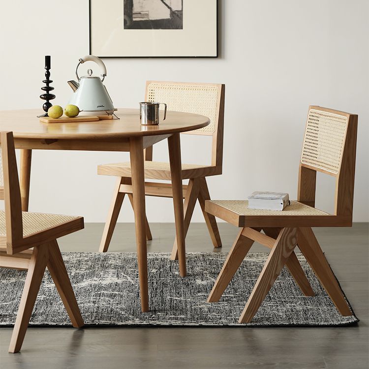 Sillas de comedor de estilo tradicional, silla lateral sin brazos de cocina con patas de madera
