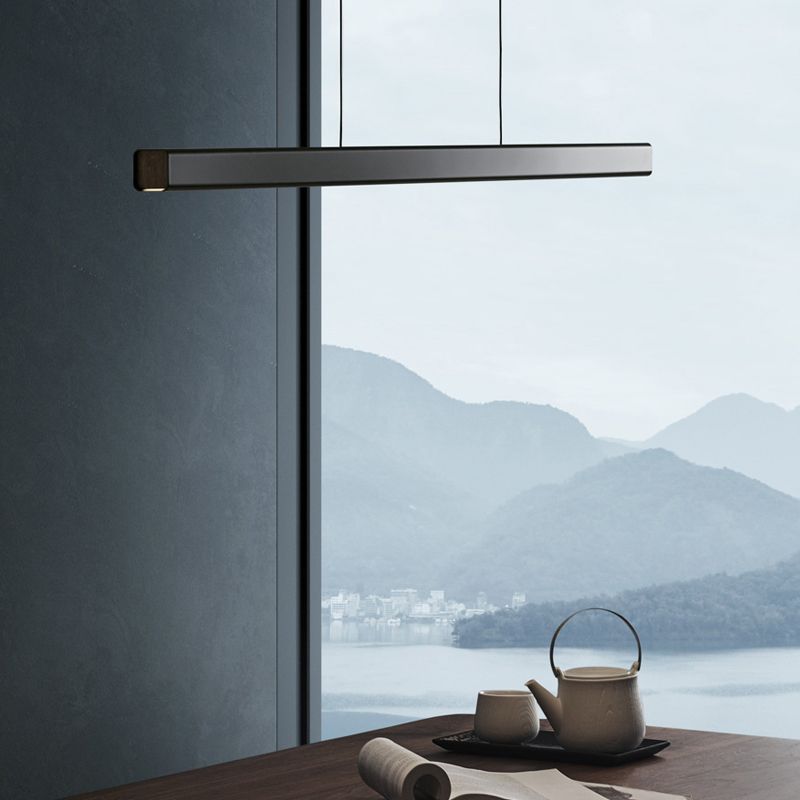 Luces de isla lineal de estilo simple lámparas colgantes de led de restaurante de 1 luces con sombra acrílica