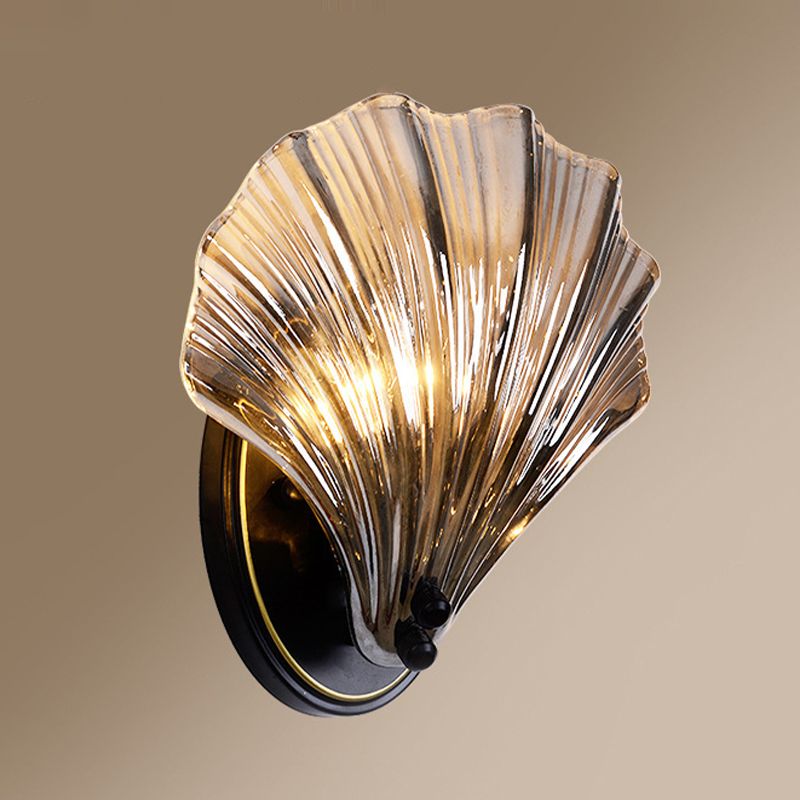 Single Contemporary Golden Glass Shape Unique Bathroom Vanity Light