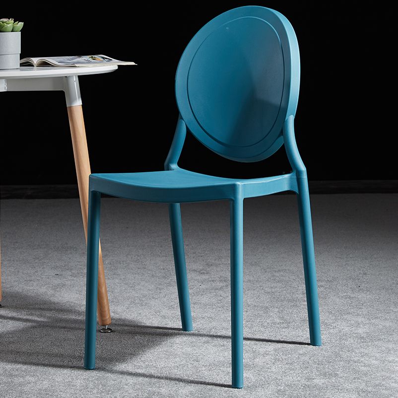 Chaise d'appoint scandinave à dossier ouvert, chaise de salle à manger empilable en plastique