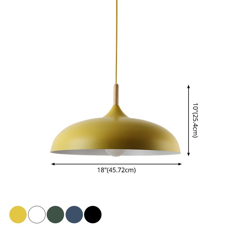 Macaron Color Modern LED Ceiling Light LED Hanging Pendant Light with Wood Lamp Socket
