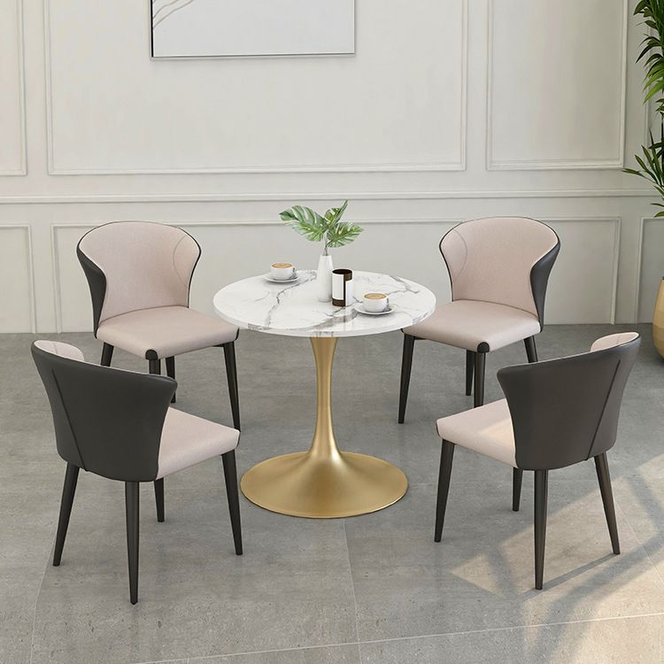 Modern Round Dining Table for Kitchen Dinette Table with Metal Tulip