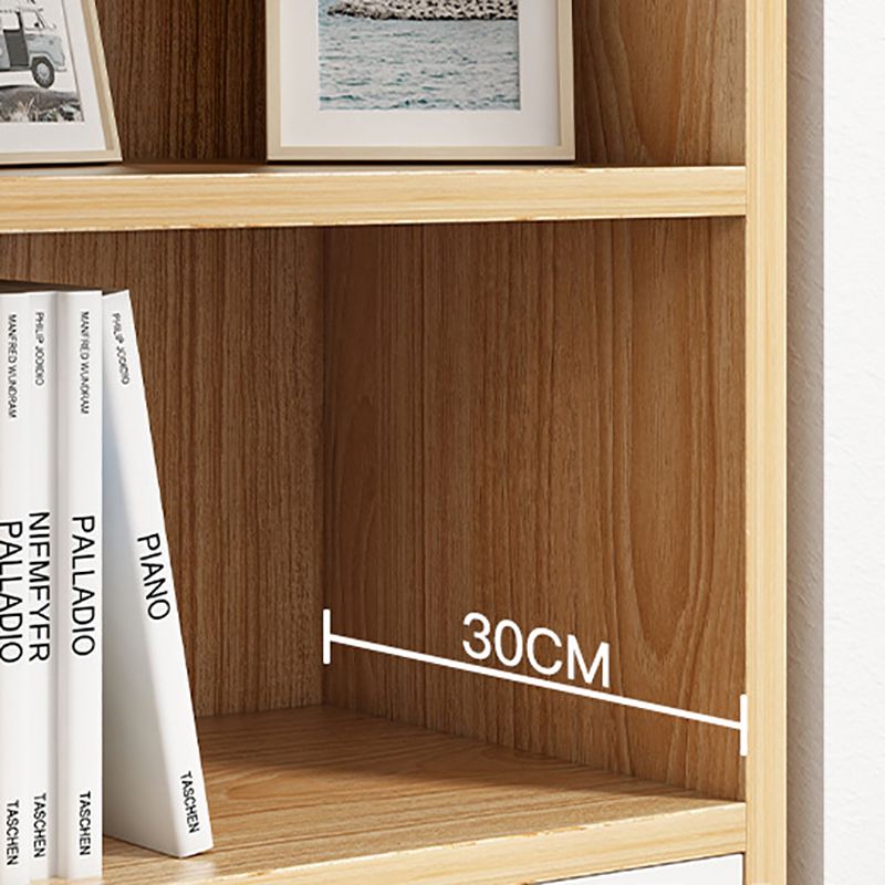 Modern Standard Bookshelf Wood Engineered Bookcase with Rectangular Shelves