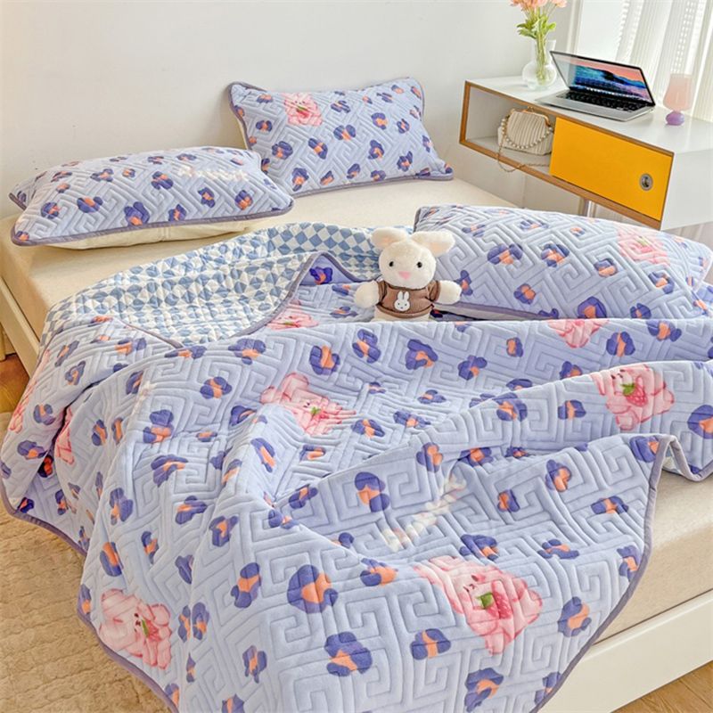 Breathable Knit Sheet Cartoon Pattern Non-Pilling Ultra-Soft Sheet