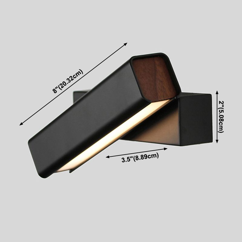 Lámpara de pared geométrica de hierro lacado de pared LED moderno de moda con sombra acrílica
