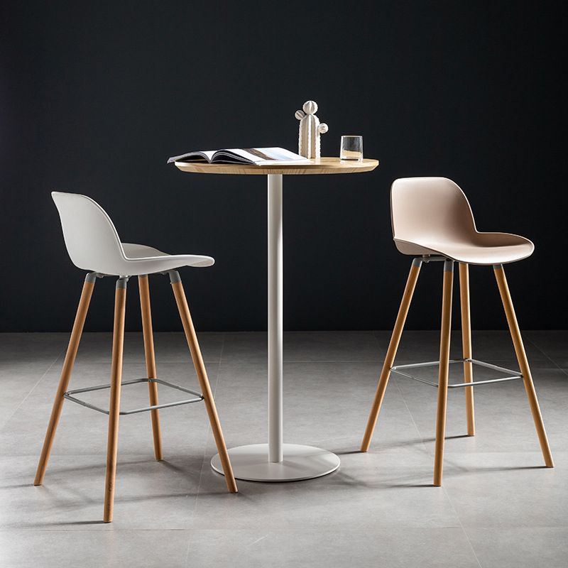 41.3"H Industrial Pedestal Pub Table Round Bistro Bar Solid Wood Table