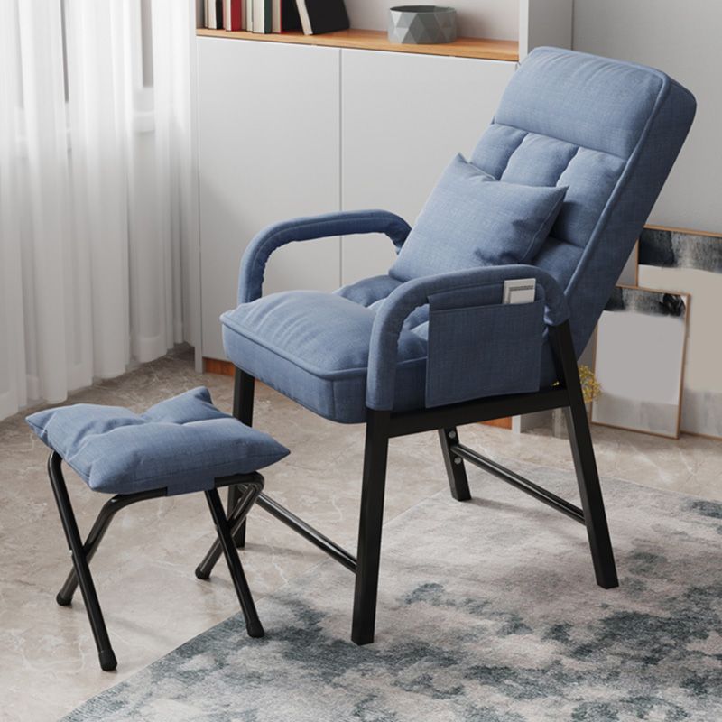 Linen Lounge Chair 17.71" L x 22.44" W x 34.64" H Adjustable Accent Chair with Storage