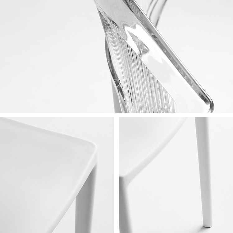 Modern Dining Room Wingback Armless Plastic Stacking Dining Chair