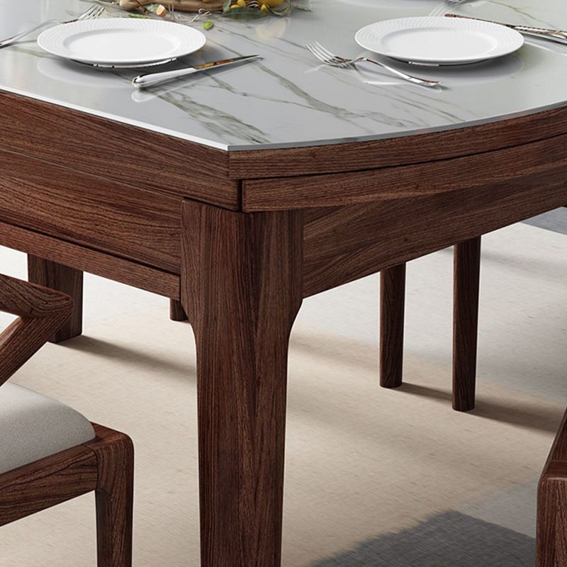 Modern Stone Furniture 1/5/7 Pcs Standard Height Dining Sets with Self Storing Leaves