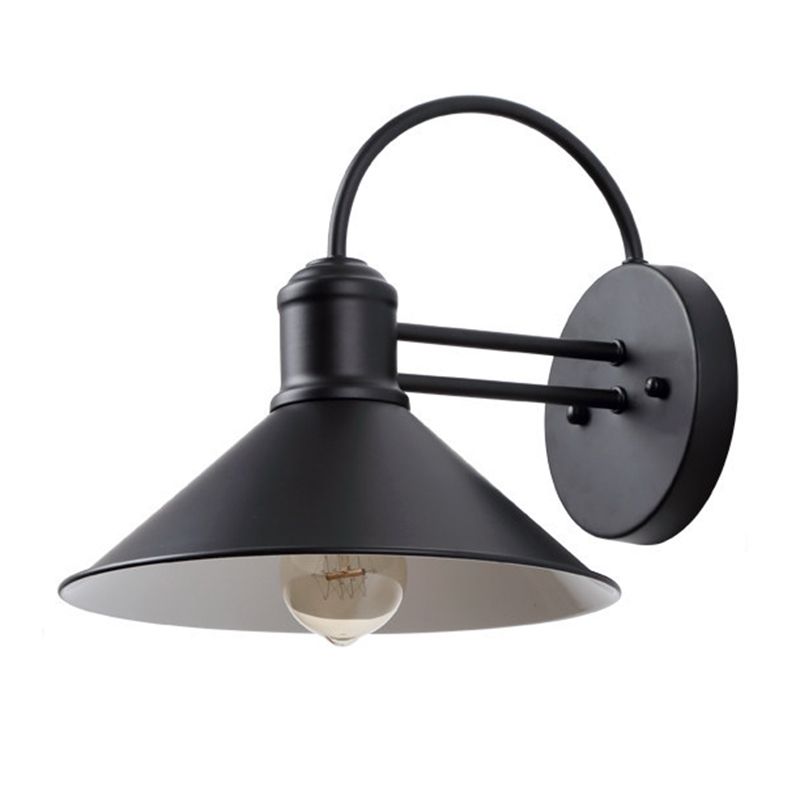 Metal Cone Wall Sconce Lighting Industrial Style 1 Light Wall Lamps
