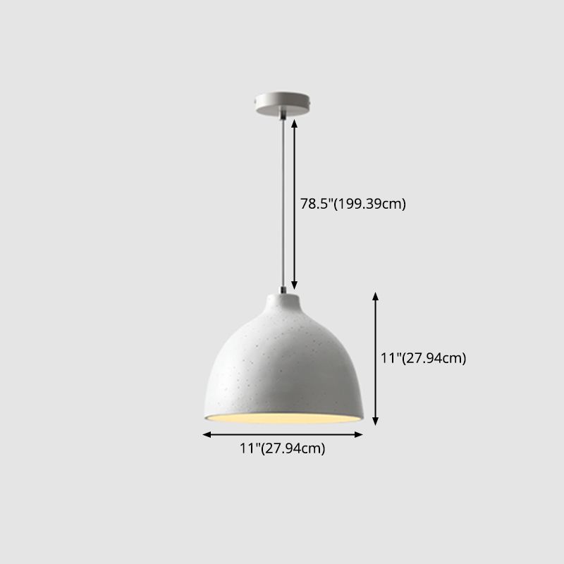 Modern Creative Single Pendant Light Resin Bowl Macaron Hanging Lamp for Dining Room