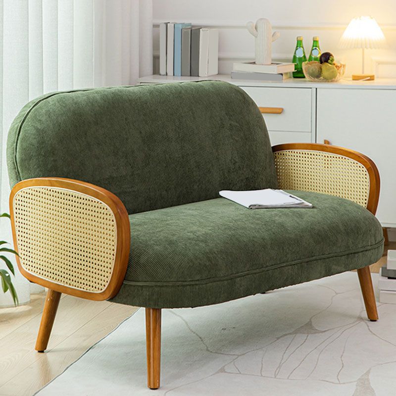 Contemporary Wooden Stain Resistant Polyester Sofa for Living Room
