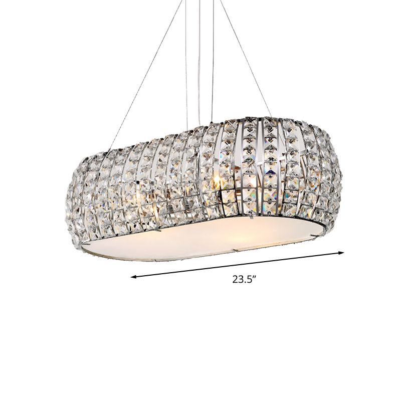 Láser Corte de lámpara de techo tradición Clear Crystal 6 cabezas de oro suspensión Luz